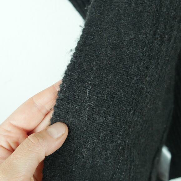 Eileen Fisher Small Cardigan Jacket Yak Blend Leather Black Minimal Quiet Luxury - Picture 6 of 14